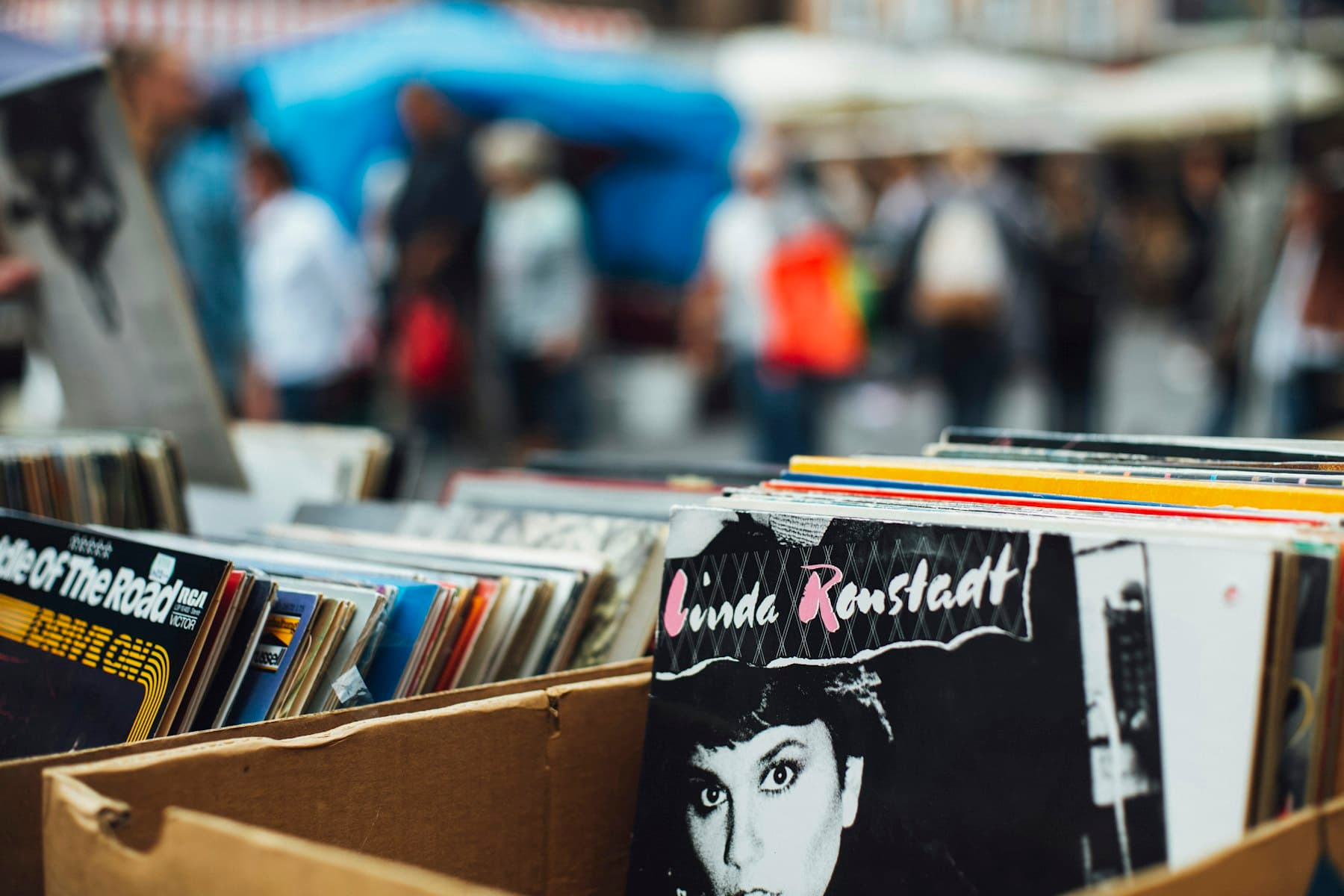 Tables of records at a record fair
